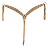 BAR H EQUINE Western Handtooled Leather Horse Headstall & Breast Collar Set | Tack