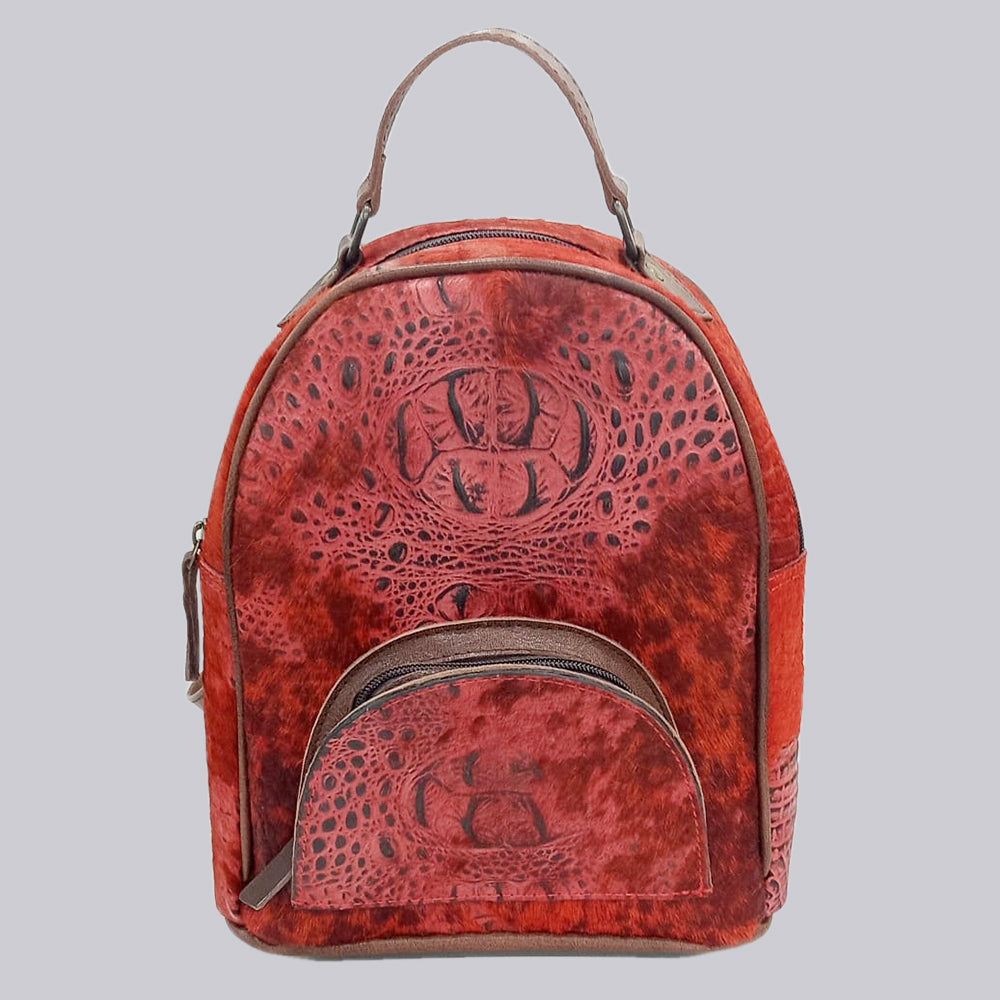 American Darling Backpack Crocodile Embossed Genuine Leather Women Bag Western Handbag Purse | for Laptop School Travel