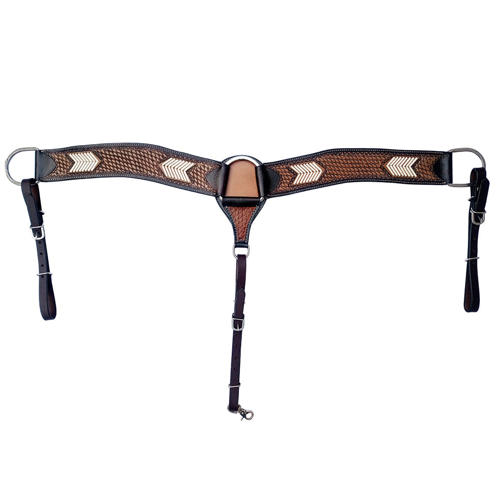 COMFYTACK Western Leather Horse Tripping Breast Collar Brown Basket Weave