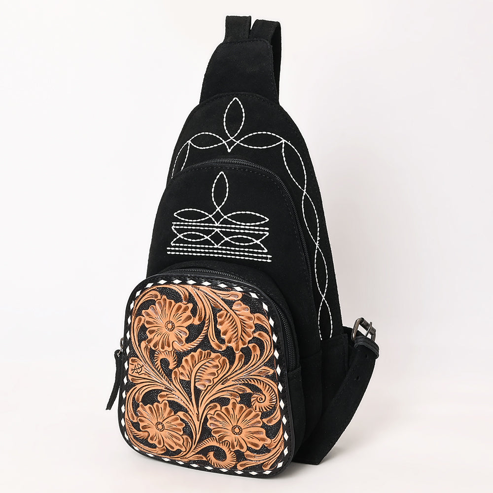 American Darling Sling Hand Tooled Genuine Leather Suede bag | Fanny Pack for Women