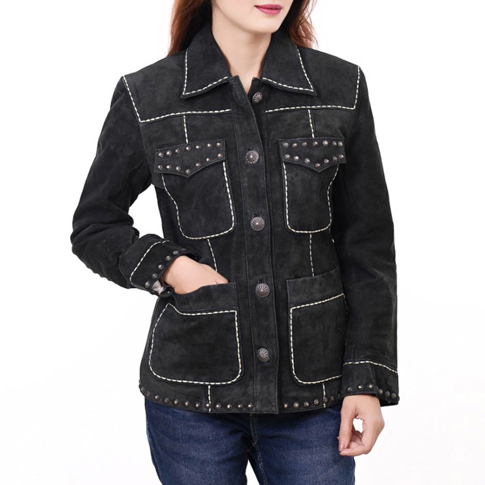 American Darling Genuine Vintage leather Women Blazer dress Shirt jacket ladies Girl| | for