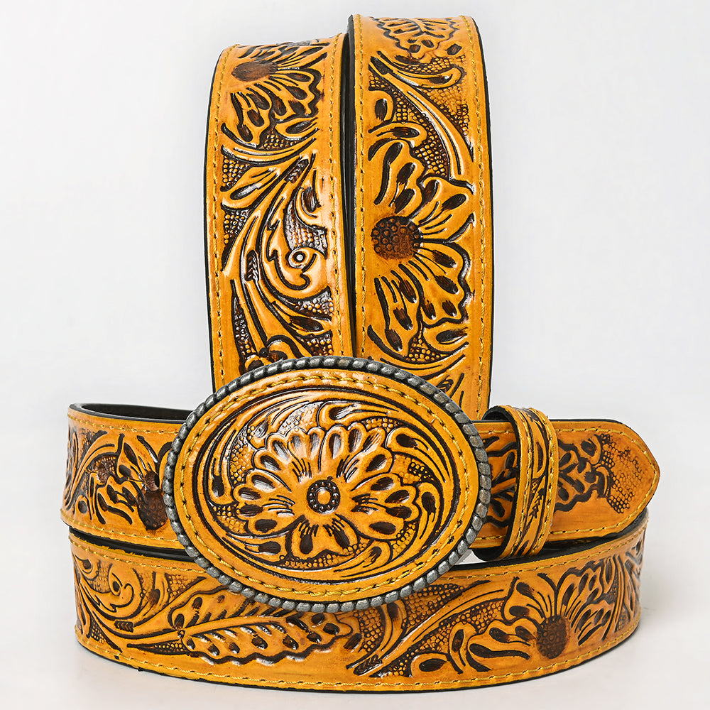 American Darling Belt Beautifully Hand Tooled Leather Unisex | Western Handcrafted