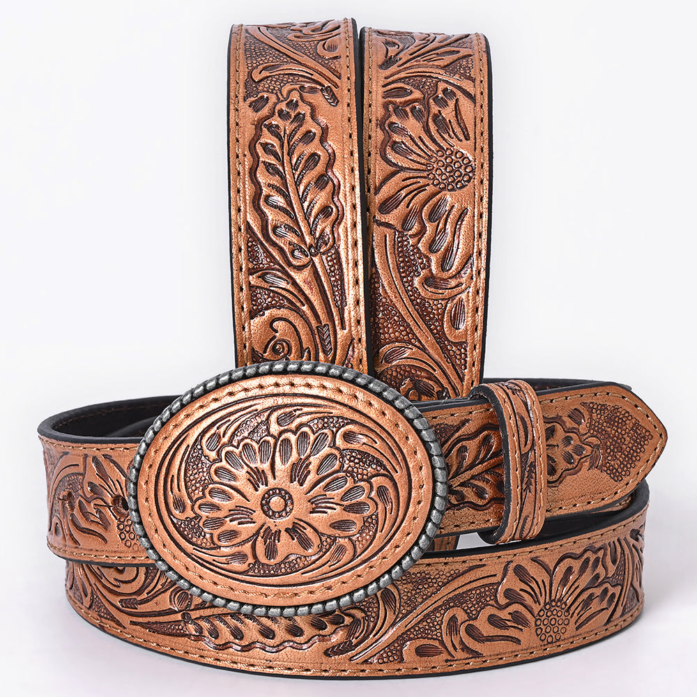 American Darling Belt Beautifully Hand Tooled Leather Unisex | Western Handcrafted