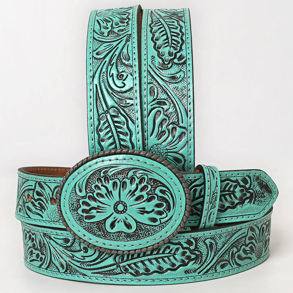 American Darling Belt Beautifully Hand Tooled Leather Unisex | Western Handcrafted
