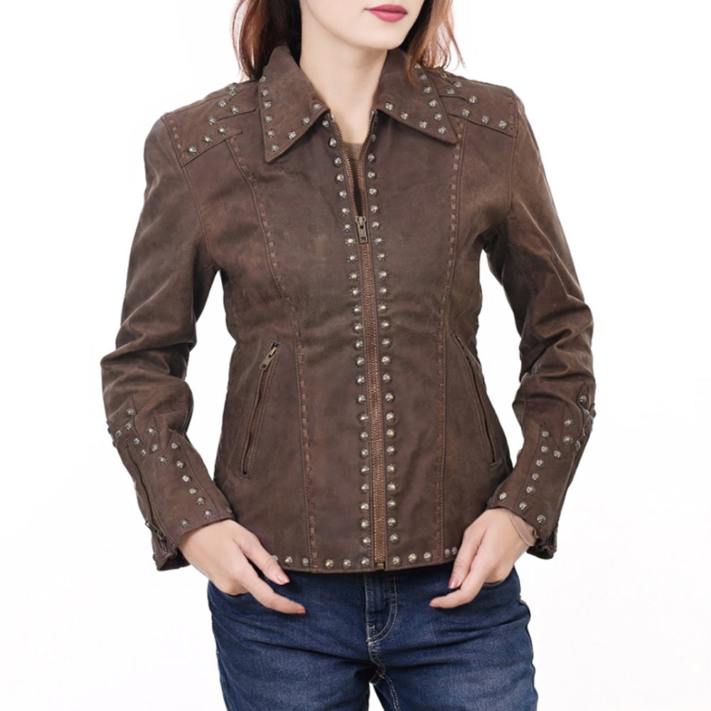 American Darling Genuine Vintage leather Women Blazer dress Shirt jacket ladies Girl| | for