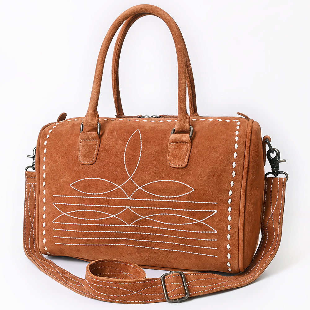 American Darling Duffel Genuine Suede Leather women's bag, western handbag, purse| handbag | Hand tooled purse