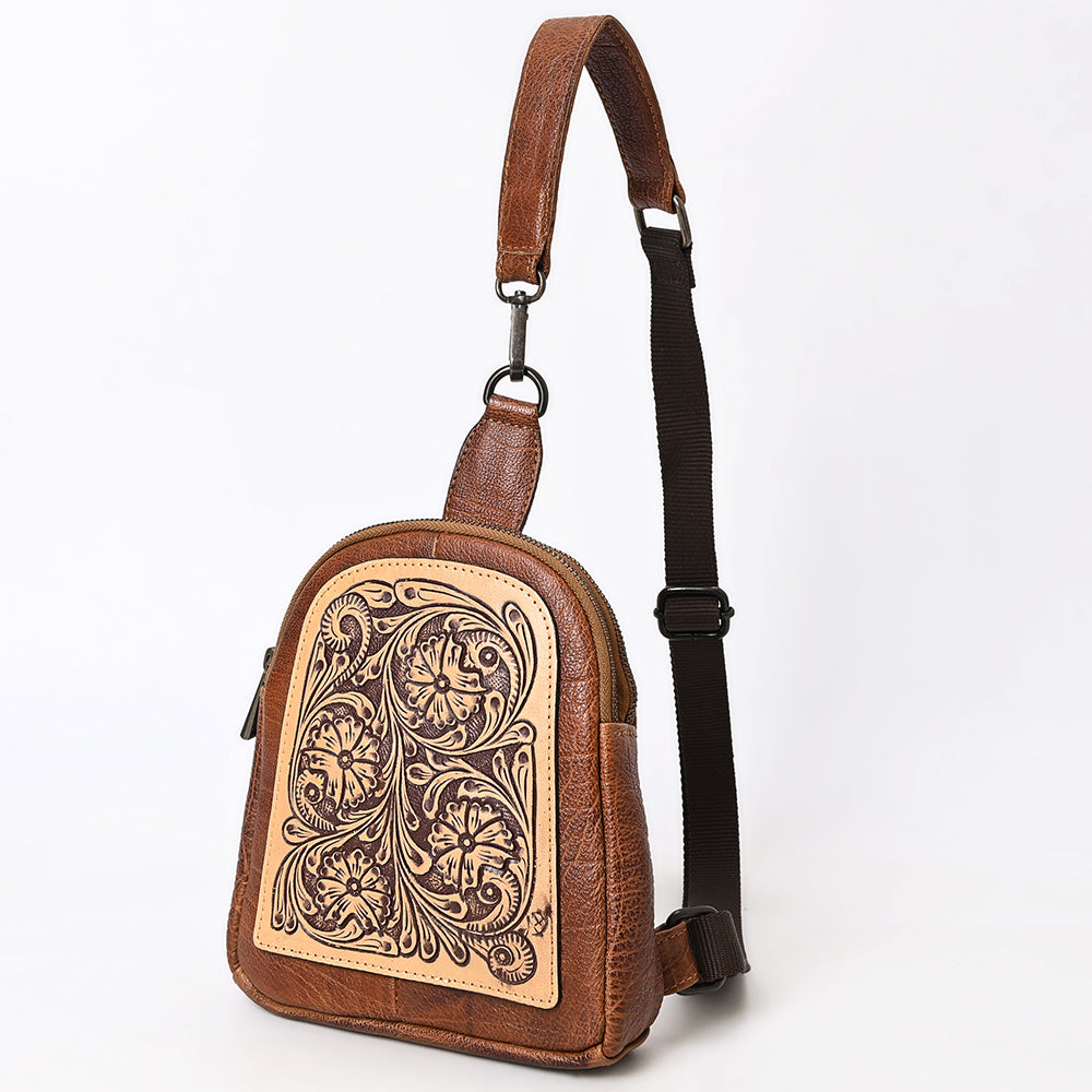 American Darling Sling Hand Tooled Genuine Leather Women Bag Western Handbag Purse | Fanny