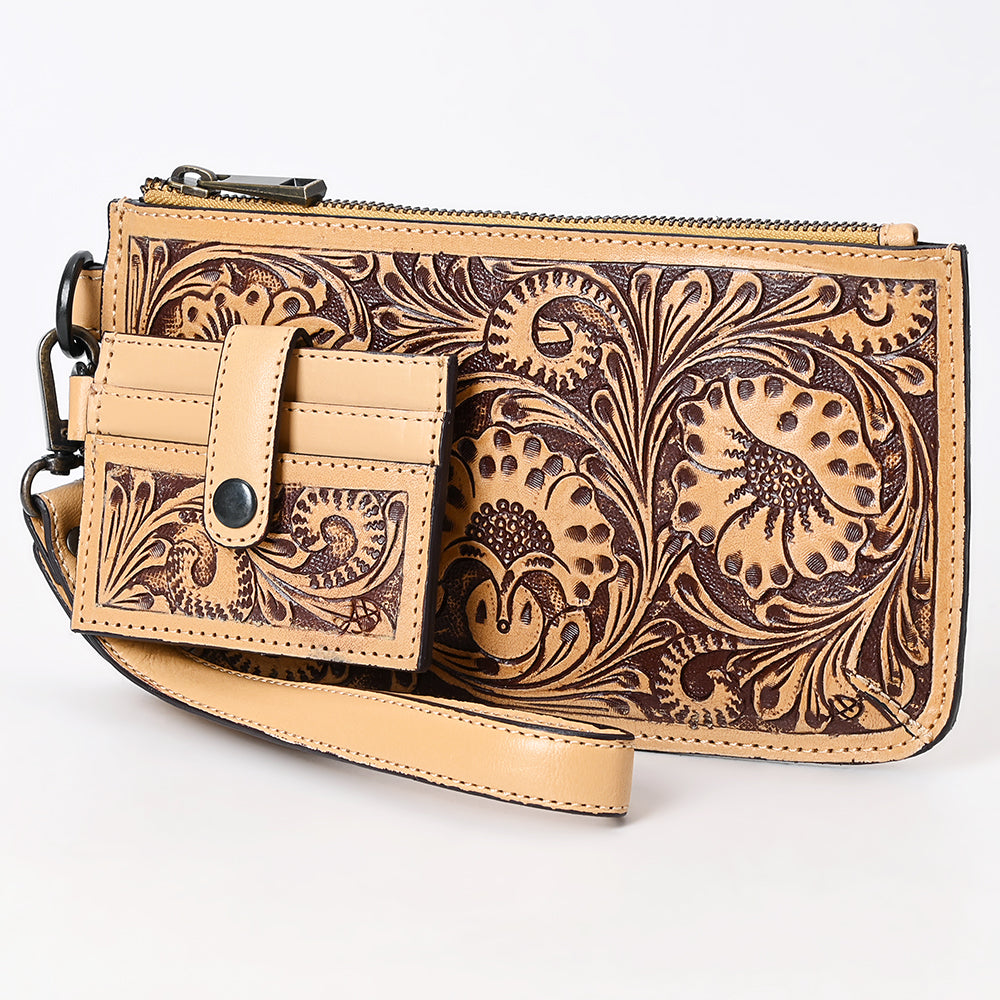American Darling Wristlet Beautifully Hand Tooled Genuine Leather Women Bag Western Handbag Purse |