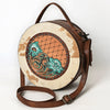 American Darling Canteen Hand Tooled Hair On Genuine Leather women bag western handbag purse