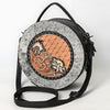 American Darling Canteen Hand Tooled Hair On Genuine Leather women bag western handbag purse