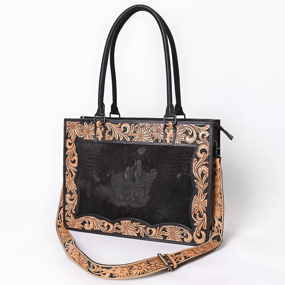 American Darling Tote Hand Tooled Crocodile Embossed Genuine Leather Western Women Bag Handbag Purse | Cute