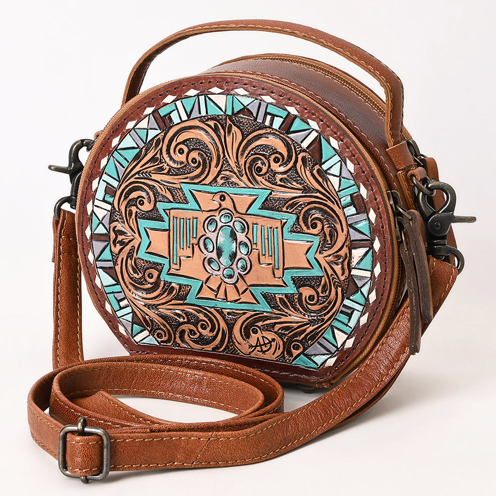American Darling Canteen Hand Tooled Genuine Western Leather Women Bag| Handcrafted Bag