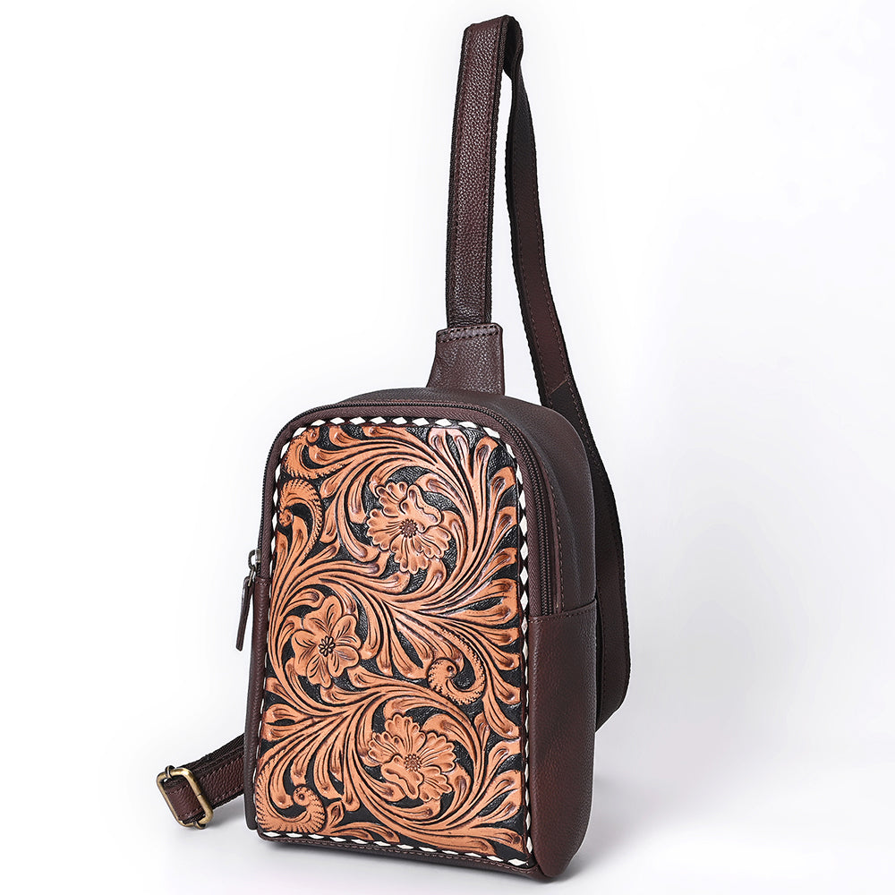 American Darling Sling Hand Tooled Genuine Leather Women Bag Western Handbag Purse