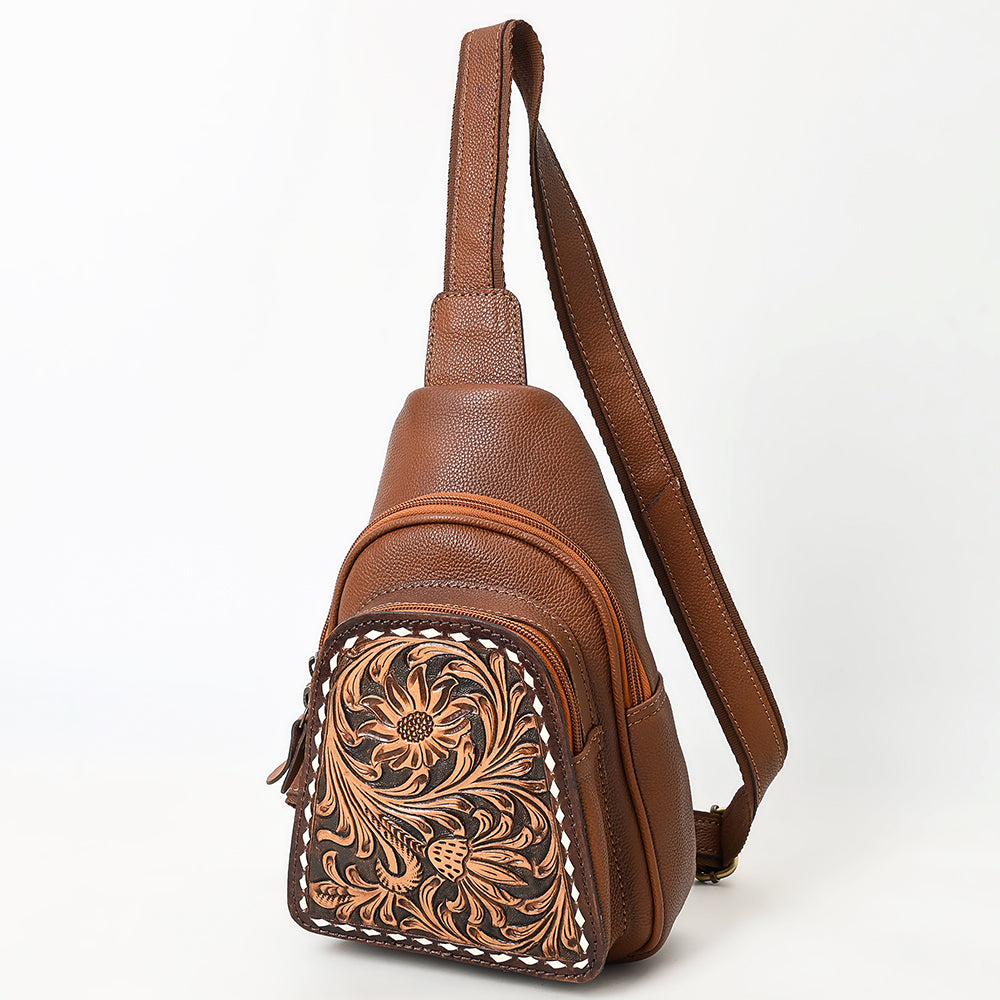 American Darling Sling Hand Tooled Genuine Leather Women Bag Western Handbag Purse