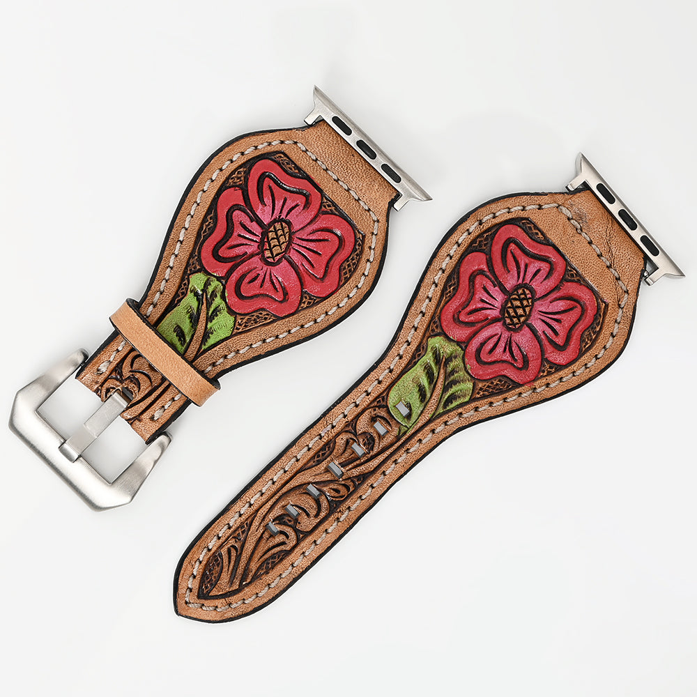 American Darling Beautifully Hand Tooled Genuine Leather I watch Strap Men and Women Unisex