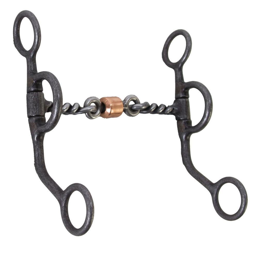 HILASON Aged Steel Twisted Dogbone Trainer 5-1/8" Mouth 6" Shank Horse Bit