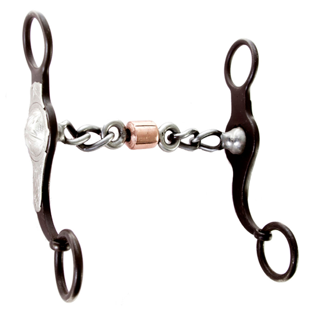 5-1/8" HILASON Western Horse Antique Finish Cowboy Wild Flower Bit