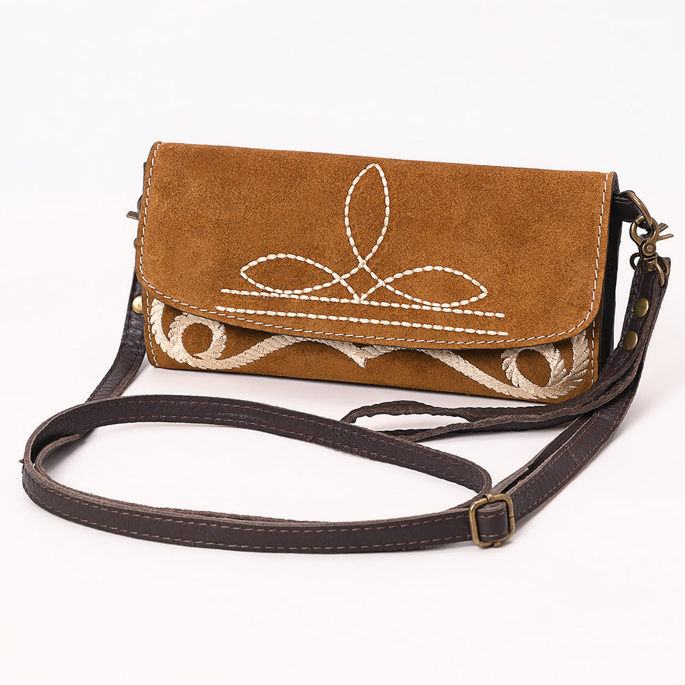 American Darling Suede Bag Genuine Leather Clutch
