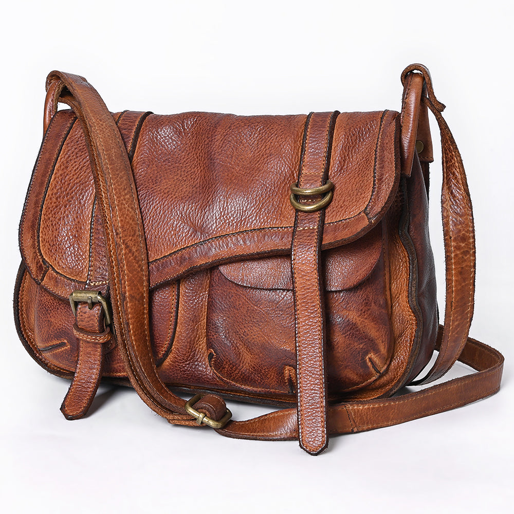 Spaghetti Western Crossbody Genuine Leather Women Bag Handbag Purse
