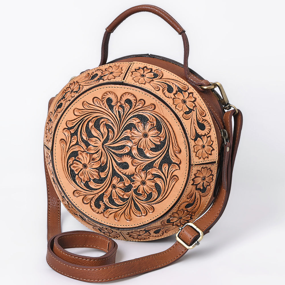 American Darling Canteen Hand Tooled Genuine Leather Women Bag Western Handbag | Purse Travel