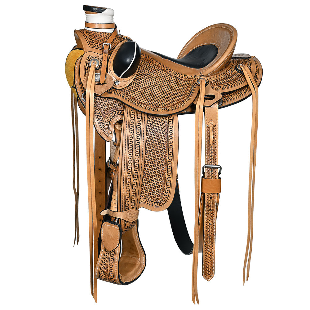 HILASON Western Horse Wade Ranch Roping American Leather Saddle Brown