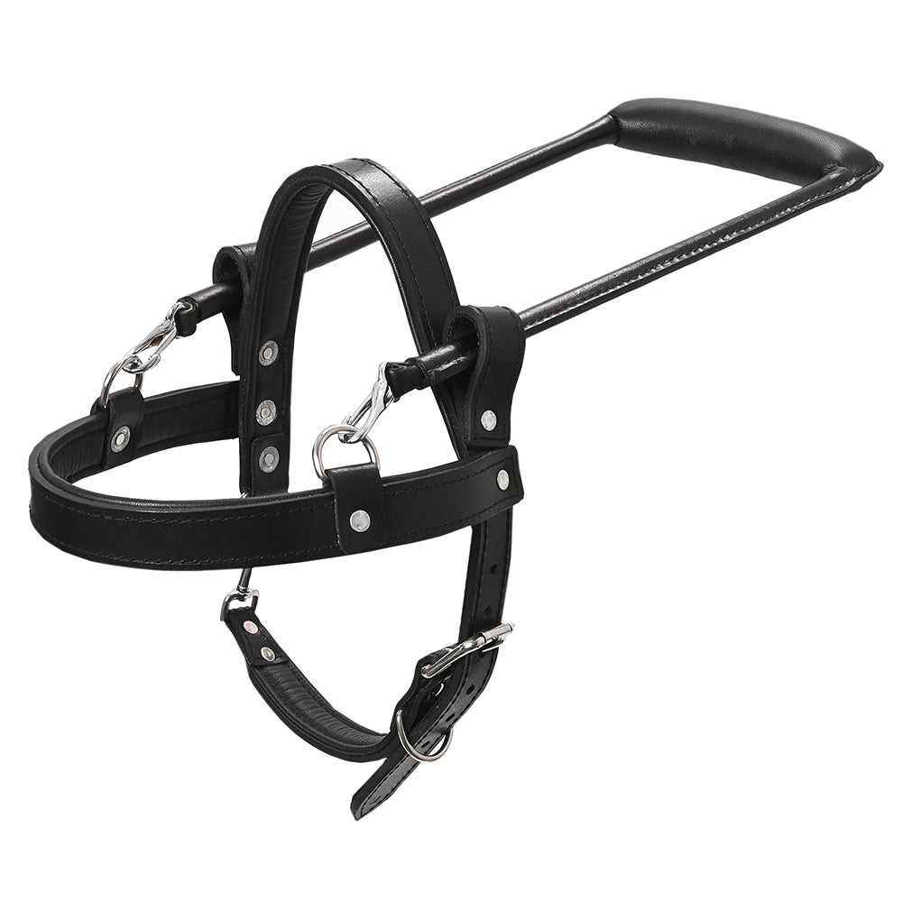 Guide Dog Harness Hilason Black Padded Genuine Leather