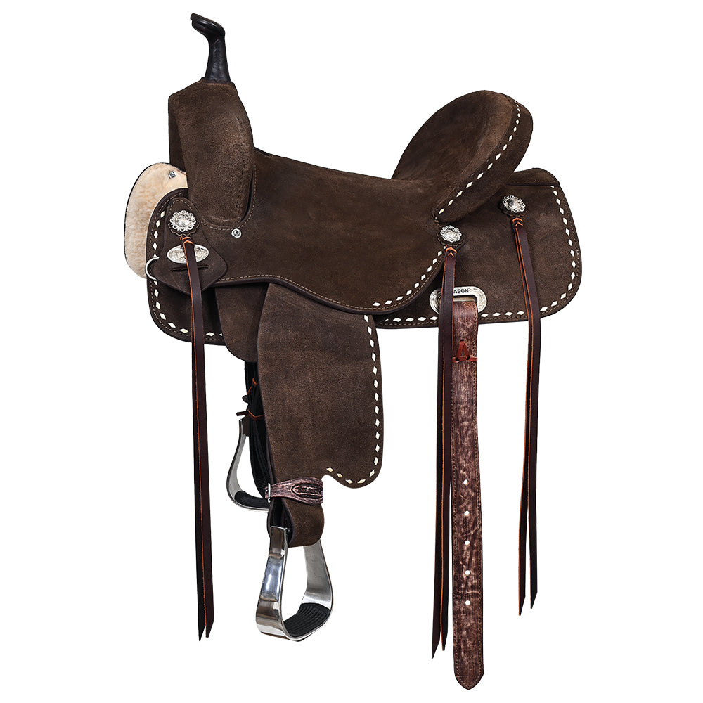 HILASON Flex Tree Western Horse Saddle in American Leather Barrel Trail | for Horses