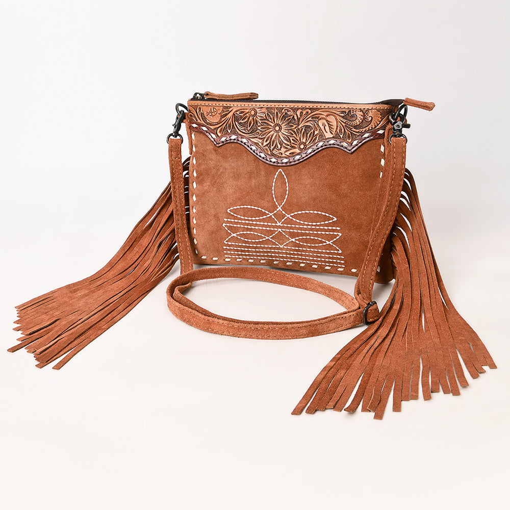 American Darling Crossbody Hand Tooled Suede Genuine Western Leather Women Bag ADBG1648 | handbag purse