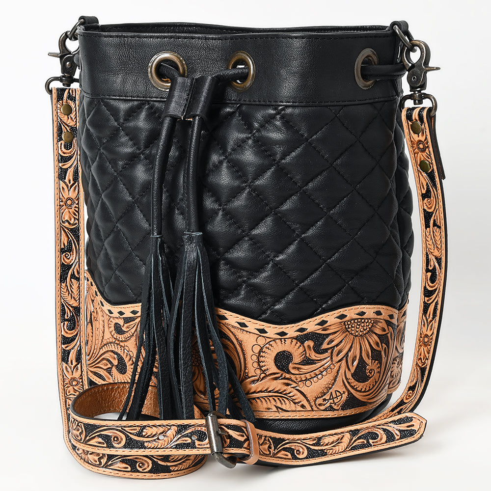 American Darling Bucket Hand Tooled Genuine Leather Women Bag Western Handbag Purse