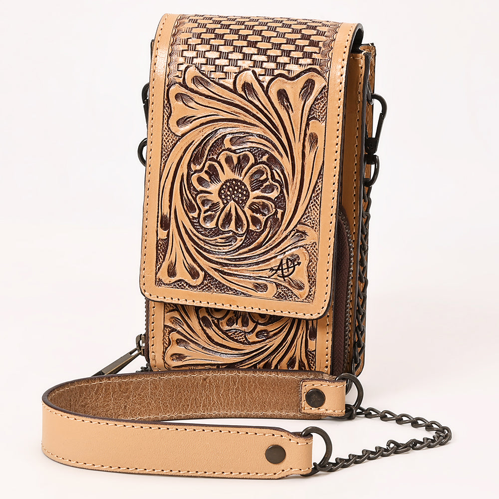 American Darling Cellphone Holder Hand Tooled Genuine Leather Women Bag Western Handbag | Travel