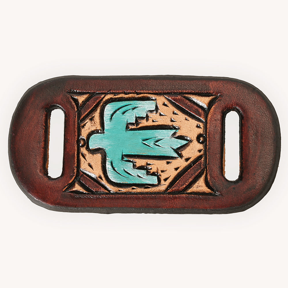 American Darling Western Hand Tooled Carved Genuine Leather Scarf Clasp Bandana Slide Cuff