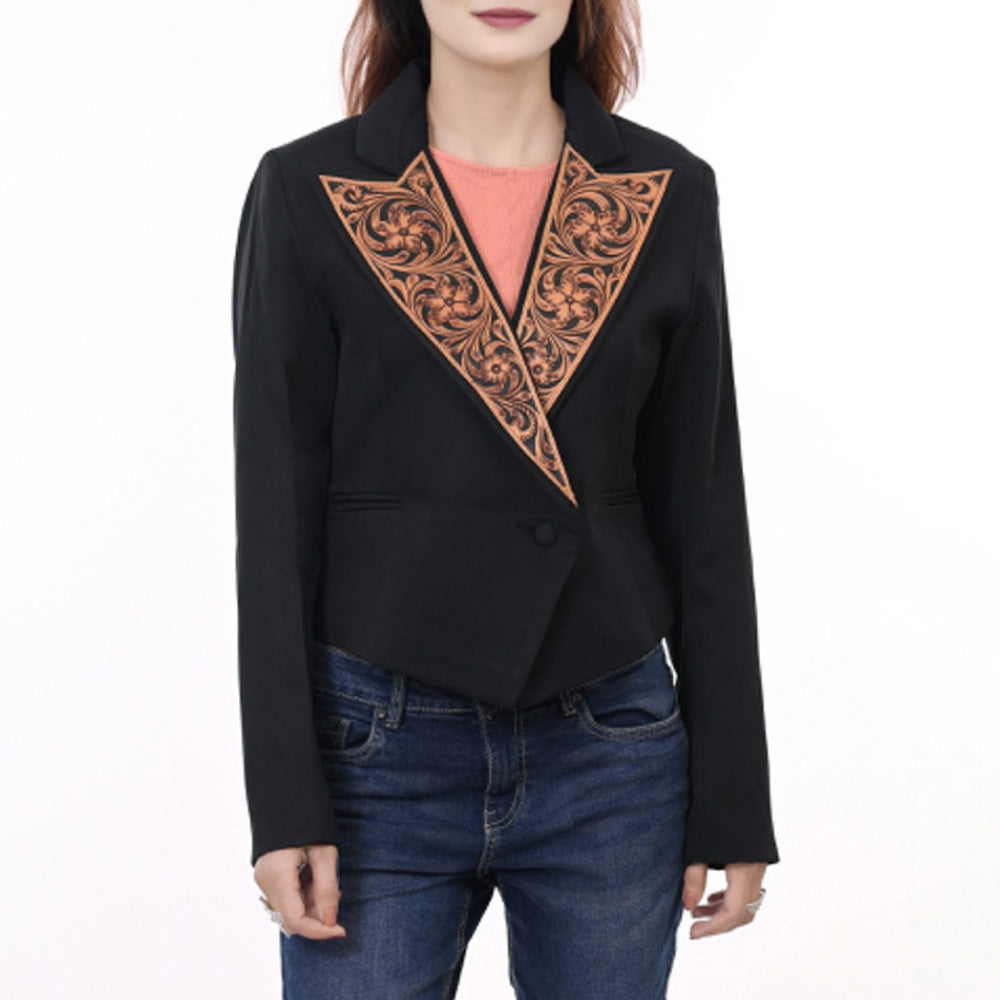 American Darling Genuine leather Hand tooled carved Women Blazer dress jacket ladies Girl ADBZ060