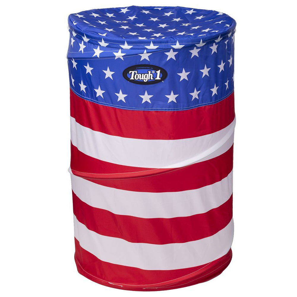 Tough 1 Set Of 3 Perfect Turn Collapsible Break Down Barrel US Flag Color