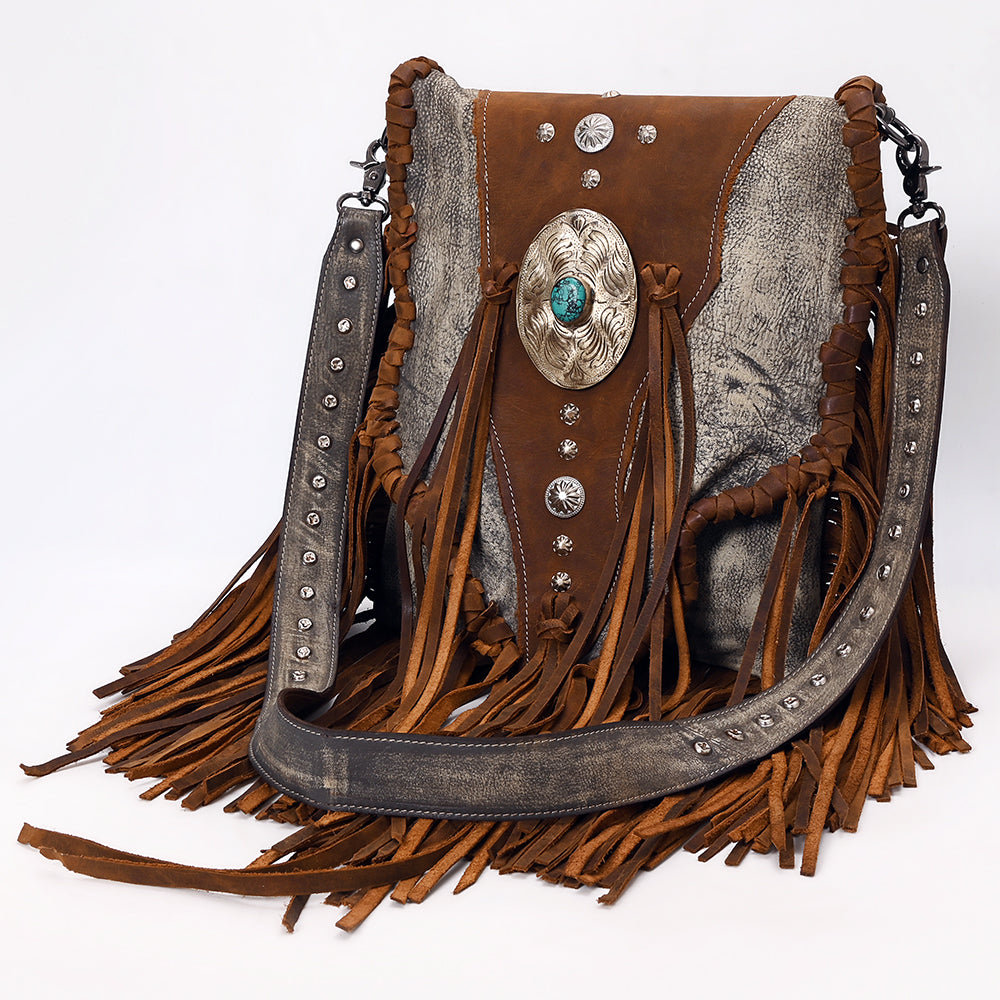 American Darling Messenger Hair On Full Grain Genuine Western Leather Women Bag | Handbag Purse for Cute