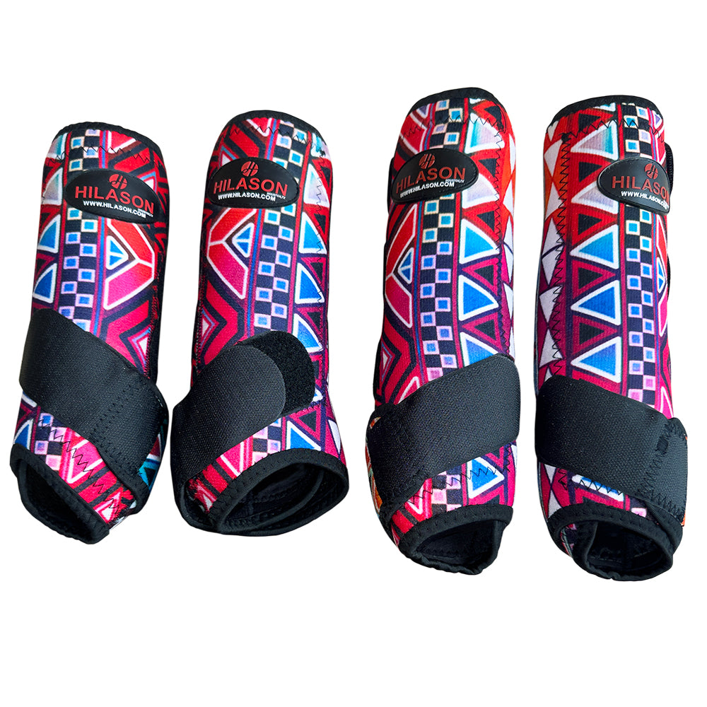 Hilason Horse Front Rear Hind Leg Sport Boots Set of 4 Blue