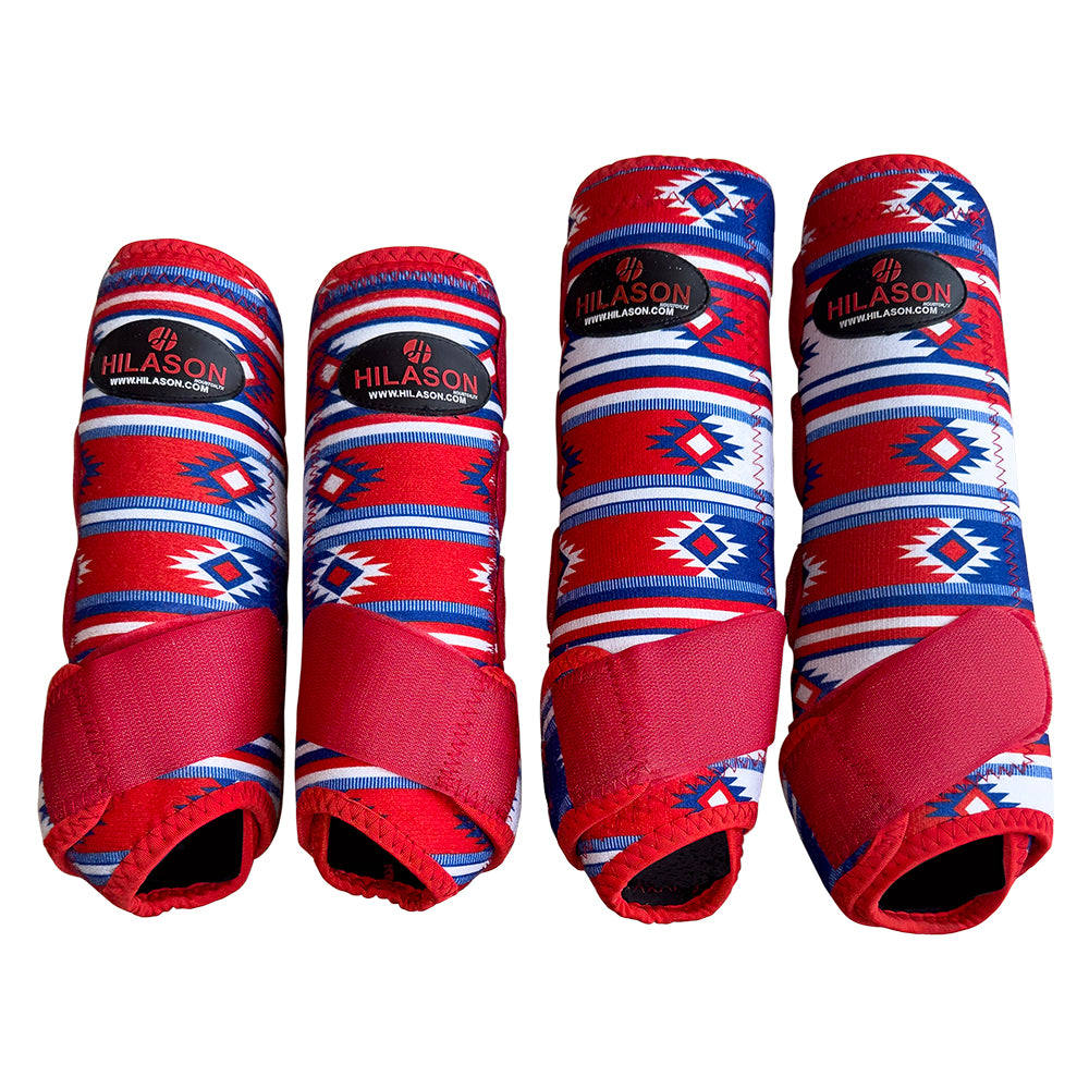 Hilason Horse Front Rear Hind Leg Sport Boots Set of 4 Blue