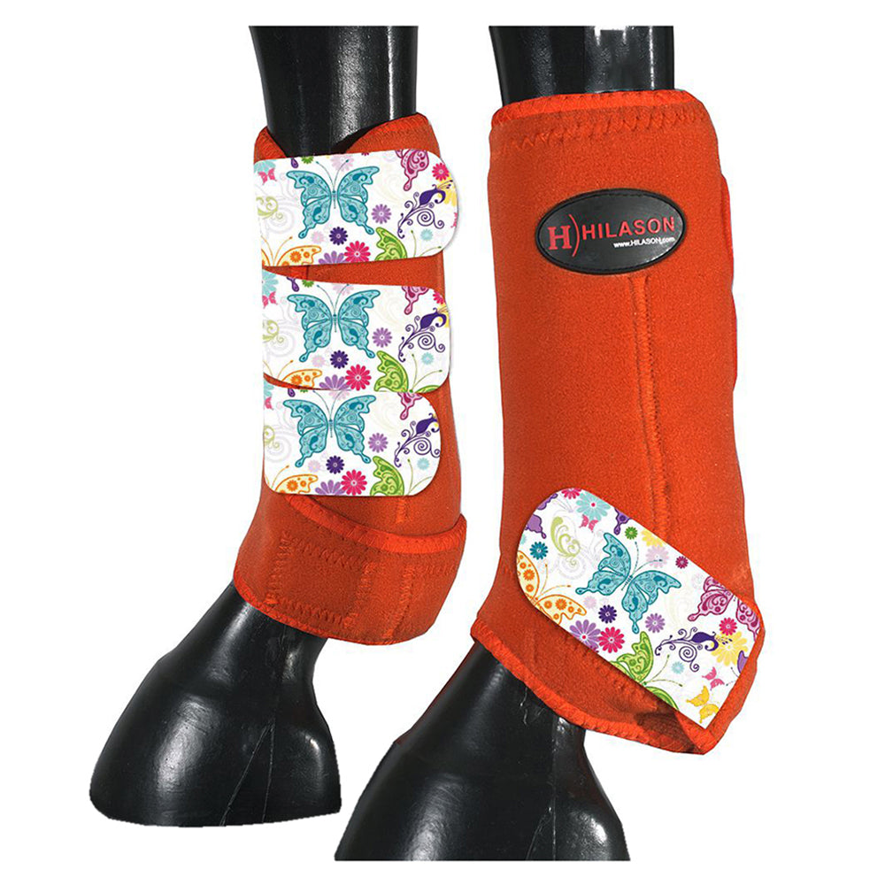 HILASON L M S Horse Rear Hind Leg Sport Boots Printed