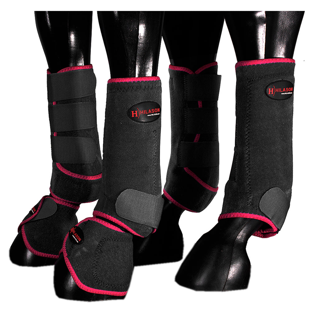 HILASON L M S Horse Front Rear Hind Leg Sport Boots & Bell 6 Pack | Jumping