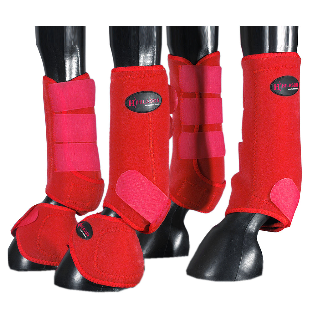 HILASON L M S Horse Front Rear Hind Leg Sport Boots & Bell 6 Pack | Jumping