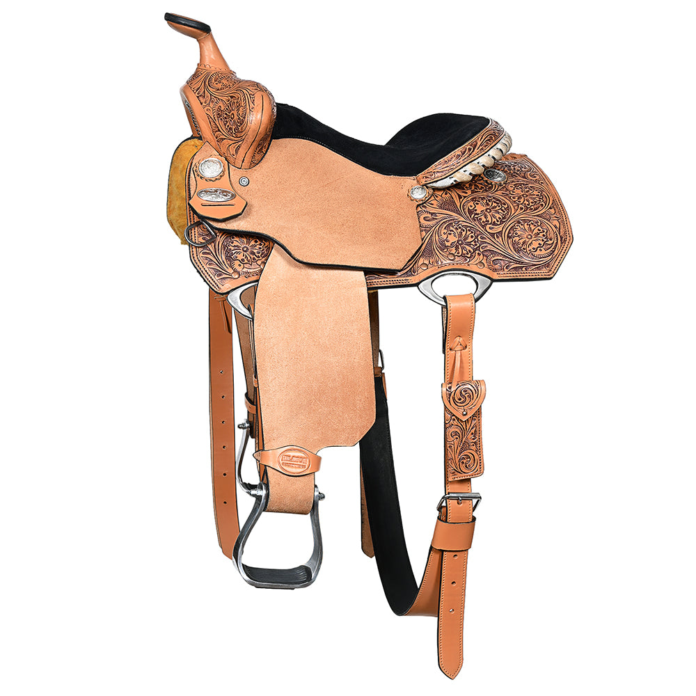 HILASON Western Horse Saddle Ranch Roping Roper American Leather Tan