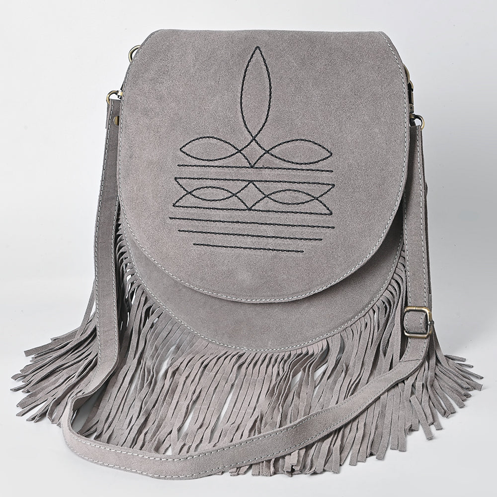 American Darling Messenger Genuine Suede Leather Women's Bag Western Handbag Purse | Hand tooled