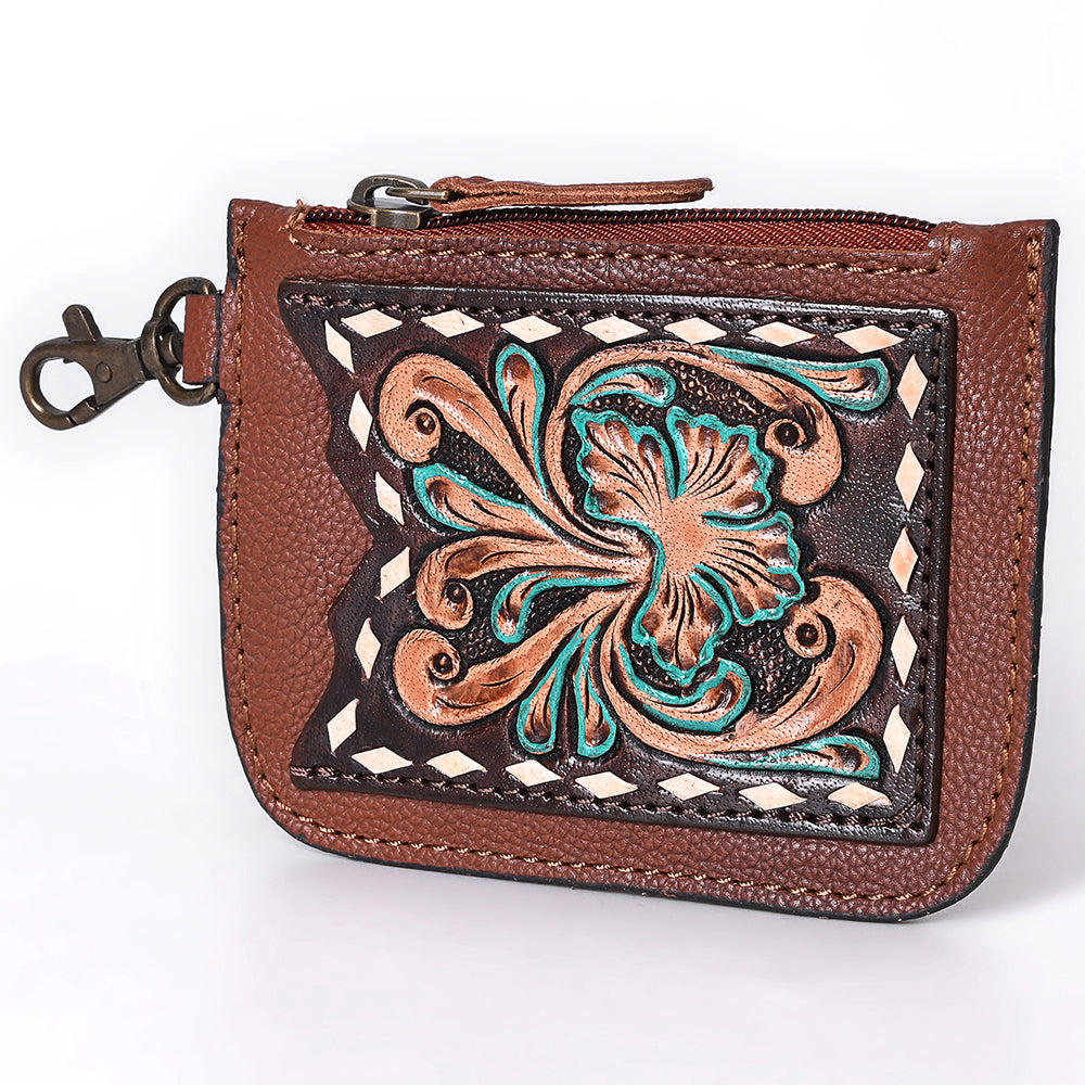 American Darling Coin Purse Hand Tooled Genuine Leather Women Bag Western Handbag