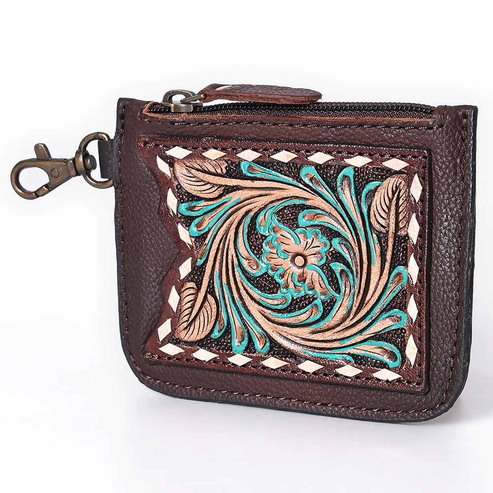 American Darling Coin Purse Hand Tooled Genuine Leather Women Bag Western Handbag