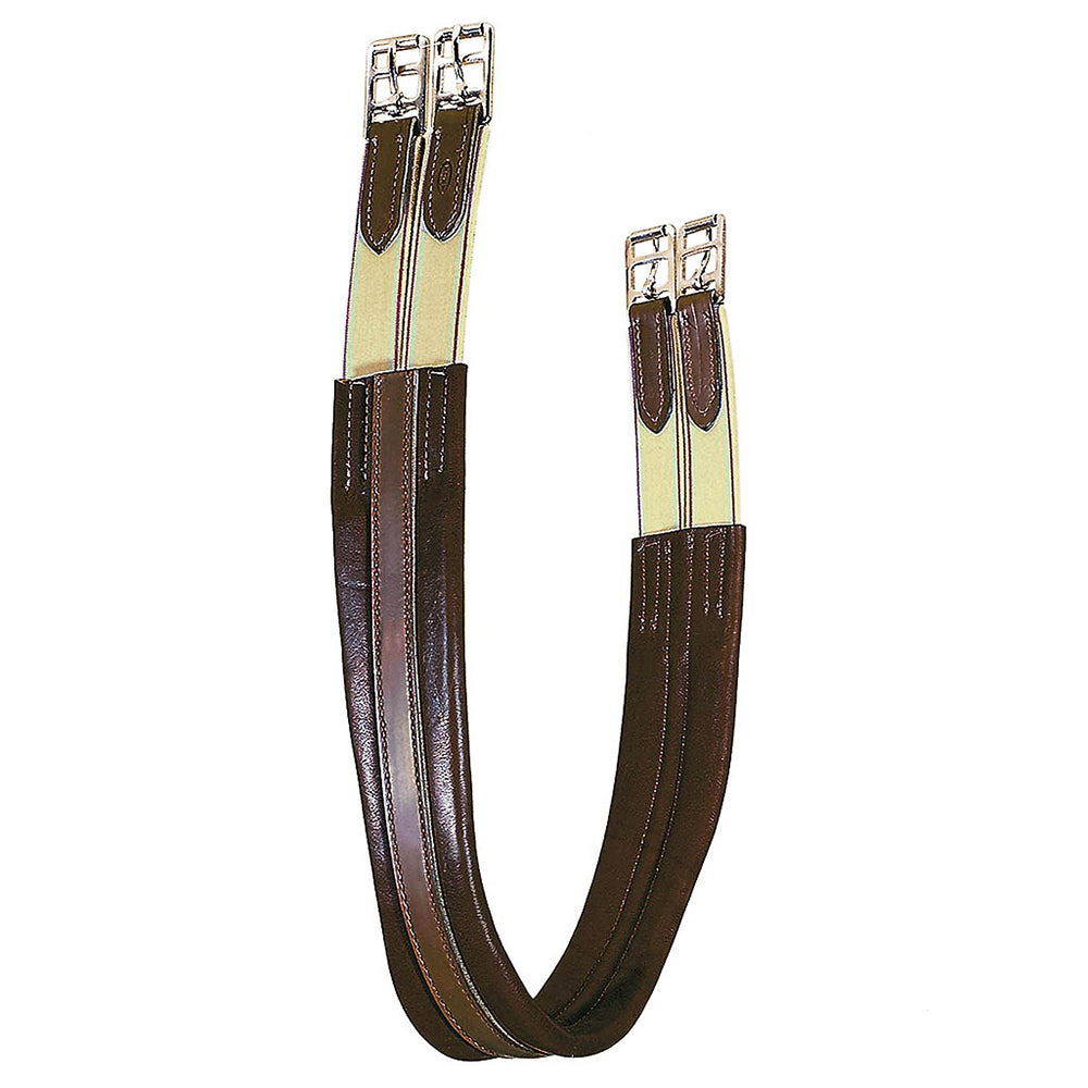 52" Tory Leather Contour Girth With Elastic On Both Ends Havana