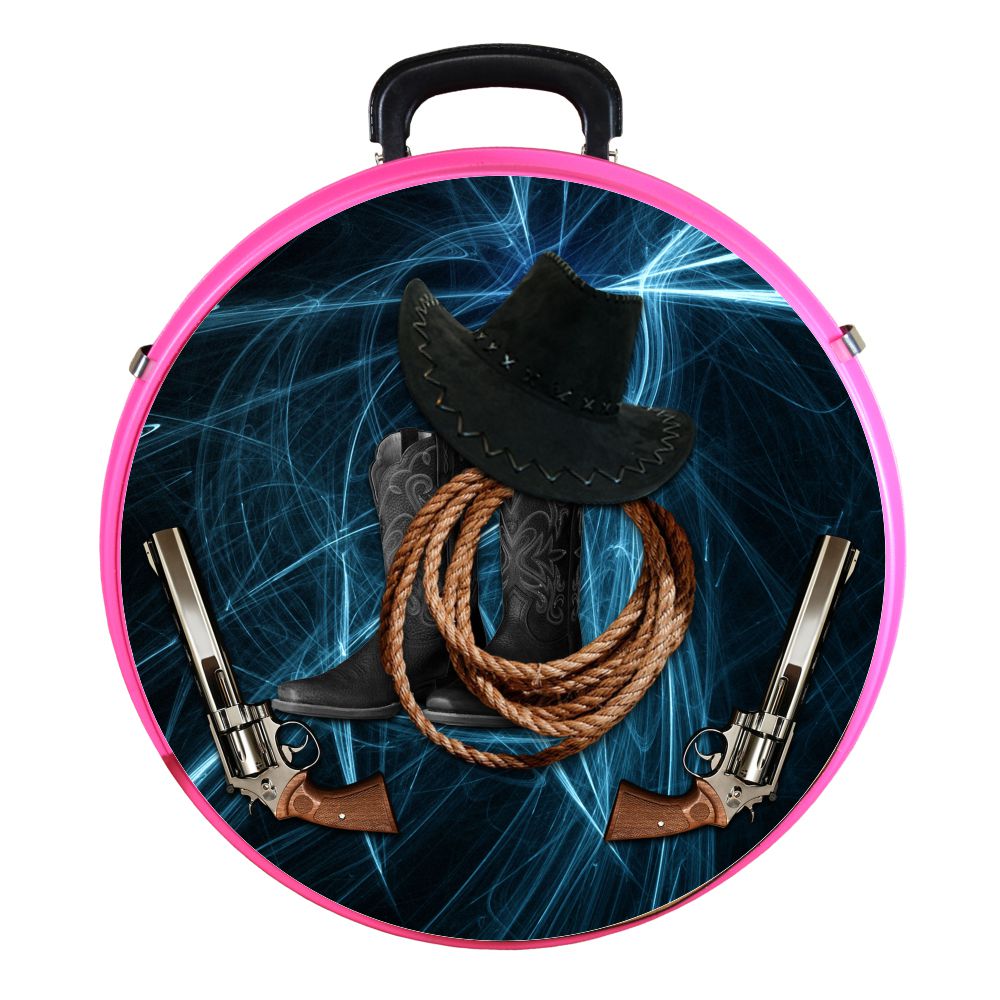 Hilason Medium 4 Rope Capacity Rope Can With Attractive Printed Genuine Leather Trim