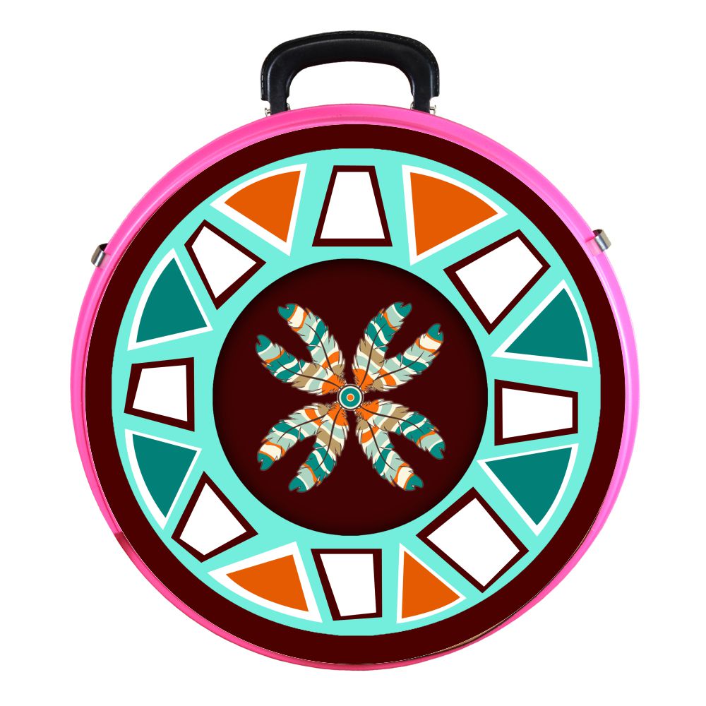 Hilason Medium 4 Rope Capacity Rope Can With Attractive Printed Genuine Leather Trim