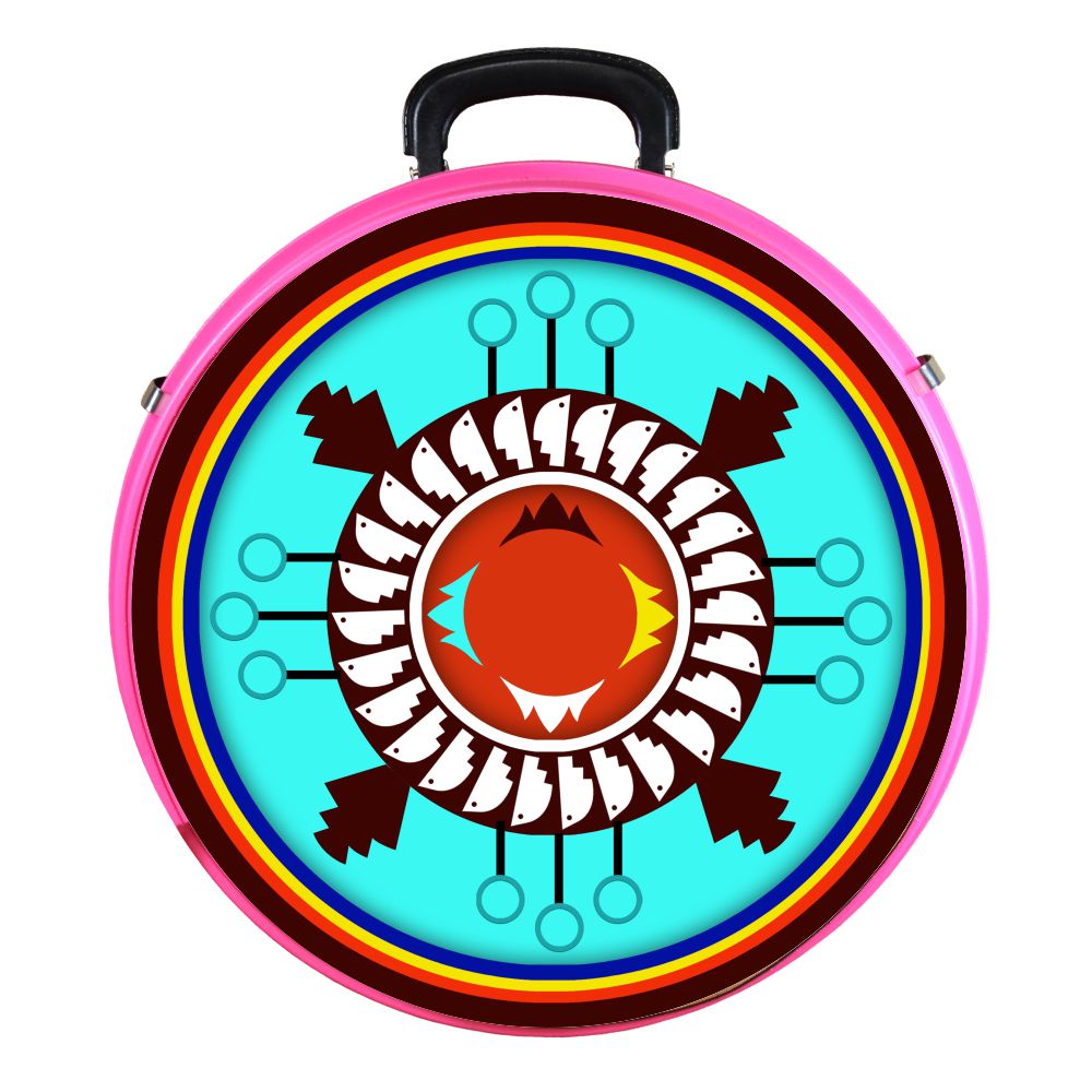 Hilason Medium 4 Rope Capacity Rope Can With Attractive Printed Genuine Leather Trim