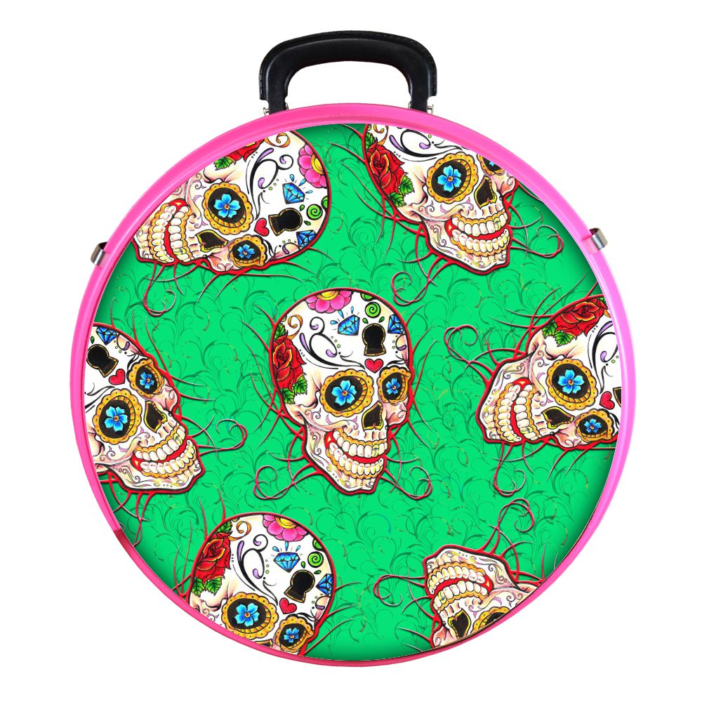 Hilason Medium 4 Rope Capacity Rope Can With Attractive Printed Genuine Leather Trim