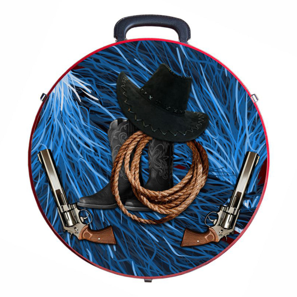 Hilason Medium 4 Rope Capacity Can With Attractive Printed Genuine Leather Trim