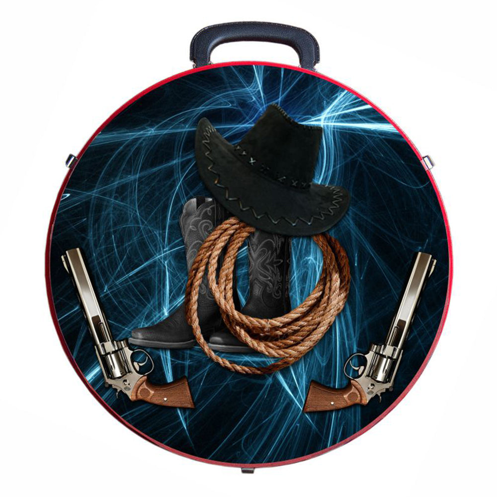 Hilason Medium 4 Rope Capacity Can With Attractive Printed Genuine Leather Trim
